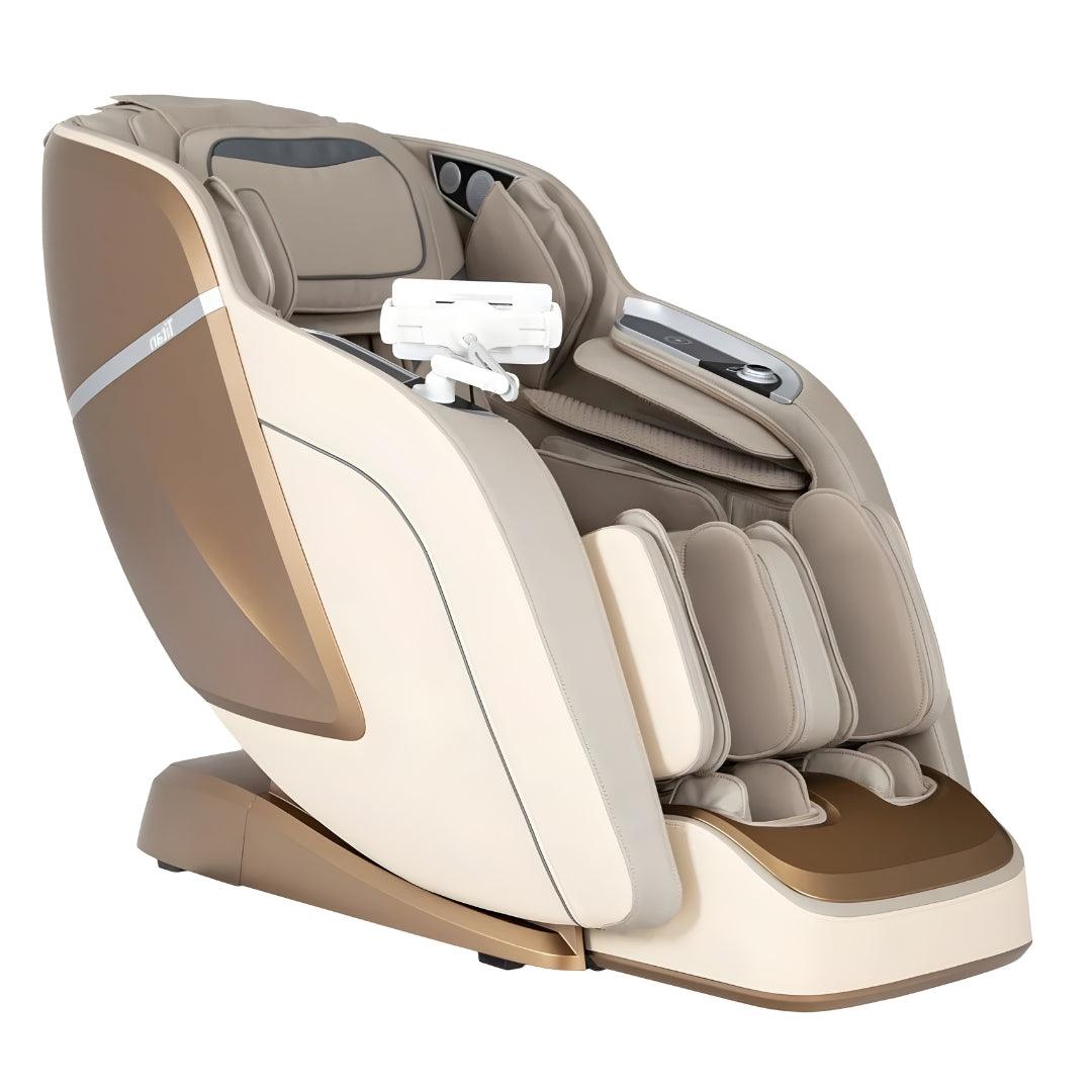 Titan TP-Ronin 4D massage chair in taupe side view  - Wish Rock  Relaxation