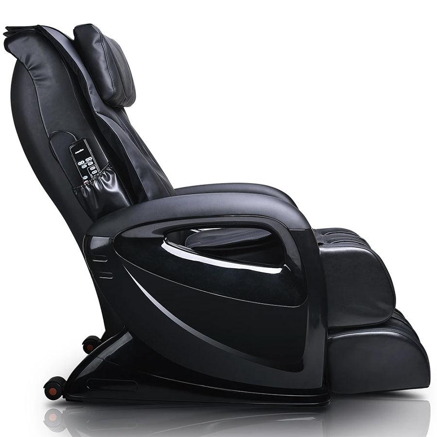 Ergotec ET-100 Mercury Massage Chair in black, side view highlighting sleek design and ergonomic features.