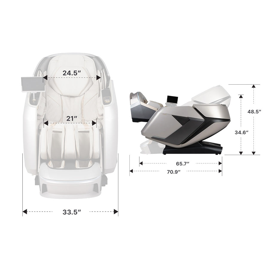 Osaki Grand Duo 4D+4D Massage Chair - Measurement