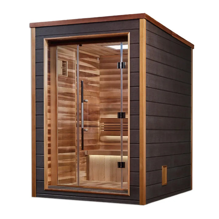 Golden Designs "Narvik" 2 Person Outdoor Traditional Sauna - Canadian Red Cedar - Left View