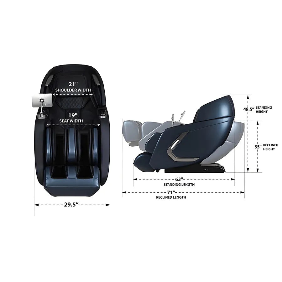 Osaki 4D Bravo Duo Massage Chair - Measurement