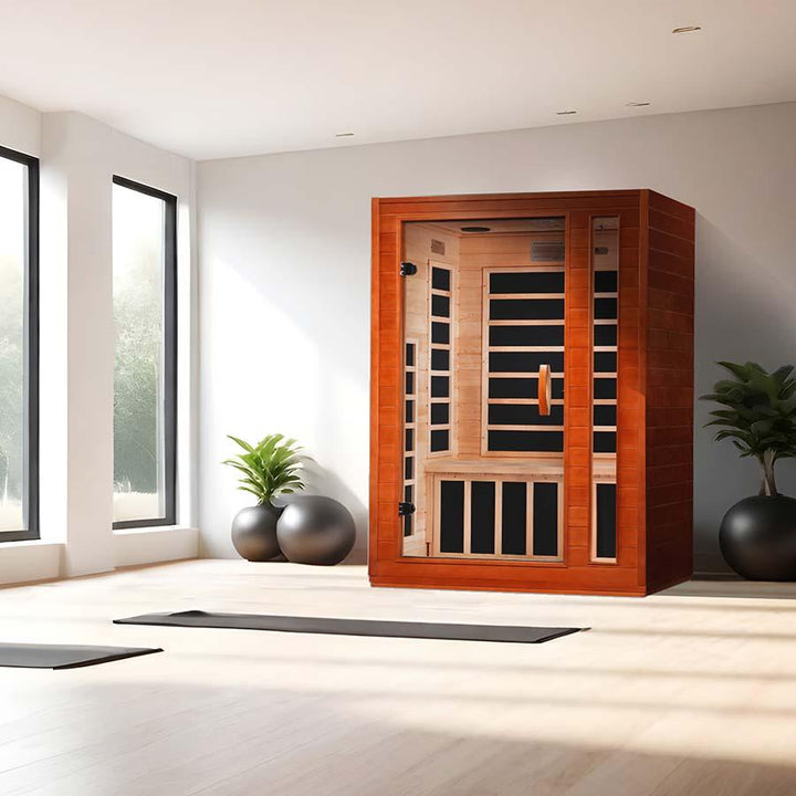 Dynamic Cordoba Elite 2-Person Ultra Low EMF FAR Infrared Sauna - Canadian Hemlock - Wish Rock Relaxation