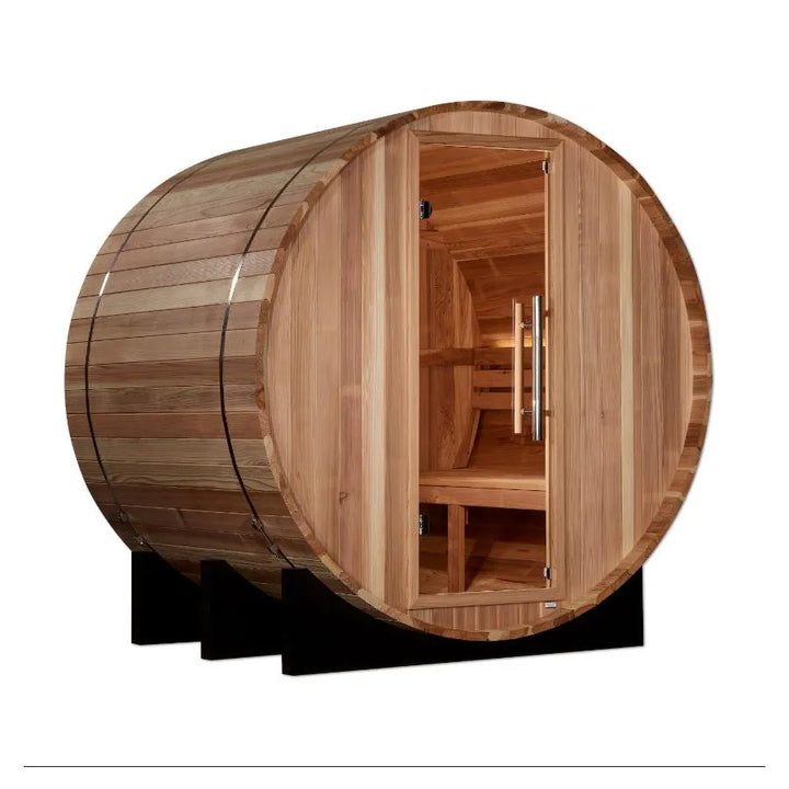 Golden Designs "St. Moritz" 2 Person Barrel Traditional Sauna -  Pacific Cedar - Right View