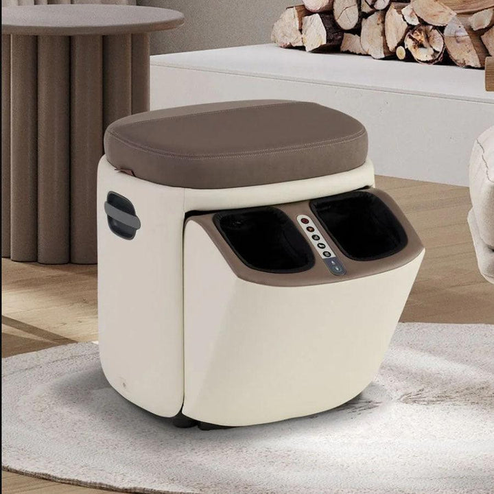 Human Touch Reveal Ottoman Massager in a cozy room at Wish Rock Relaxation