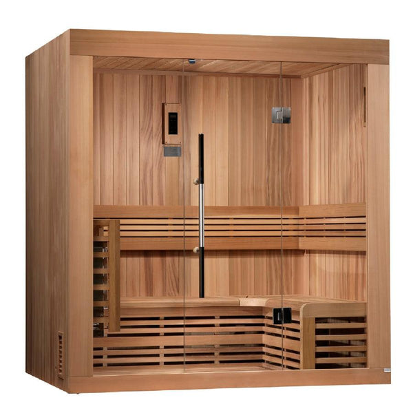 Golden Designs Copenhagen Edition 3 Person Traditional Sauna - Canadian Red Cedar - Wish Rock Relaxation