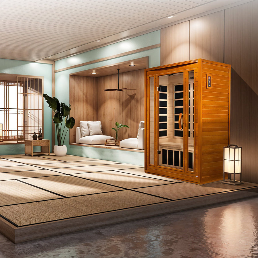 Dynamic San Marino 2-Person Low EMF FAR Infrared Sauna - Canadian Hemlock - Lifestyle