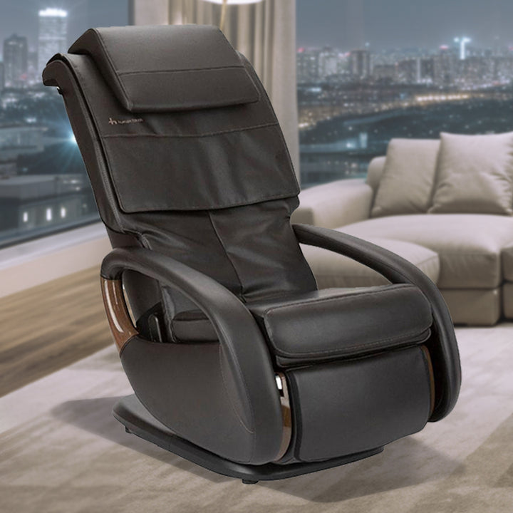 Human Touch Whole Body 8.0 Massage Chair in Charcoal - lifestyle image  in very relaxing room from Wish Rock Relaxation