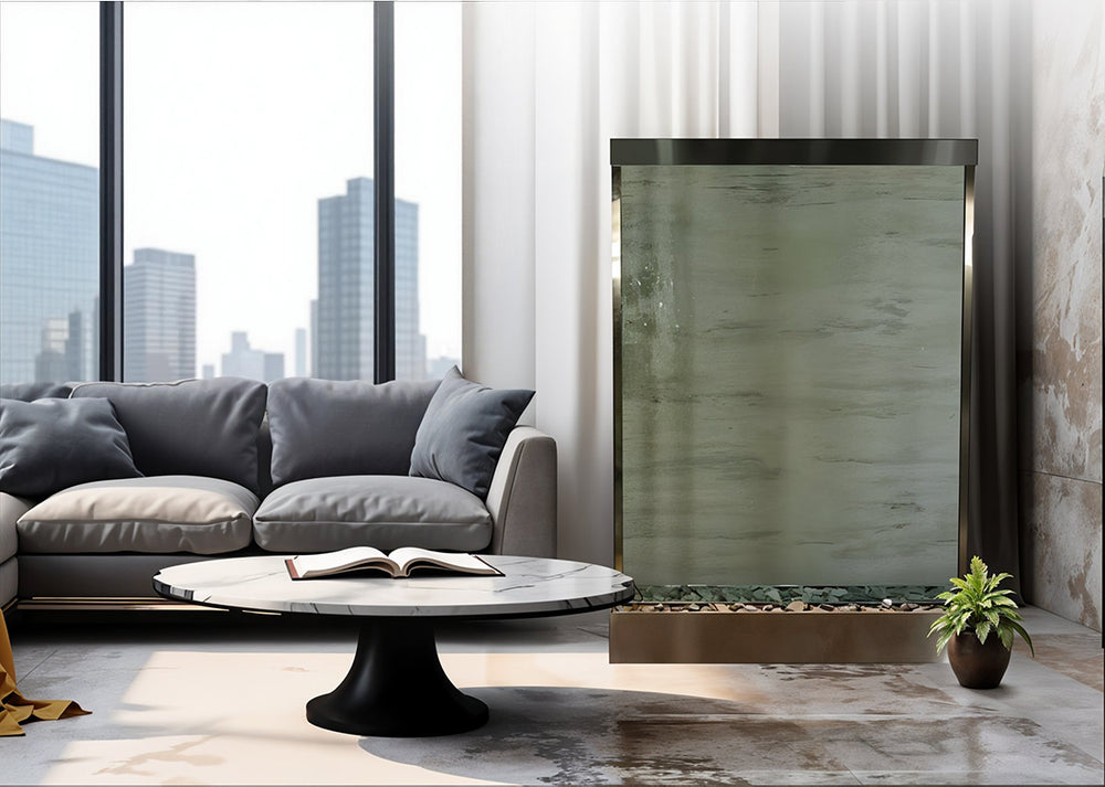 Adagio Mega Grandeur Floor Water Fountain (Rear Mount) - 120"H x 84"W - Lifestyle