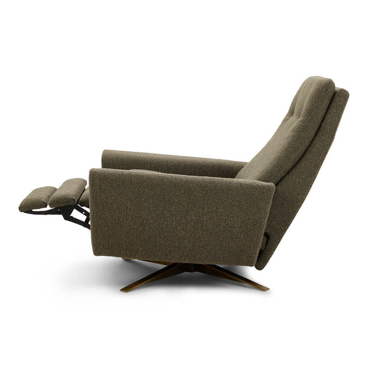 American Leather Comfort Air Atlas Echo Zero Gravity Recliner in Fabric Grade III Marise Earth Side View Reclined position