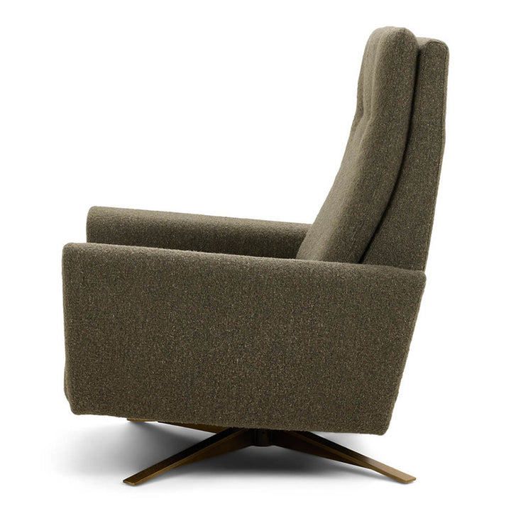 American Leather Comfort Air Atlas Echo Zero Gravity Recliner in Fabric Grade III Marise Earth Side View Chair