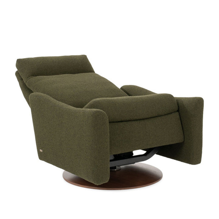 American Leather Comfort Air Ontario Echo Recliner in Fabric Grade V Toray Ultrasuede Moss Reclined