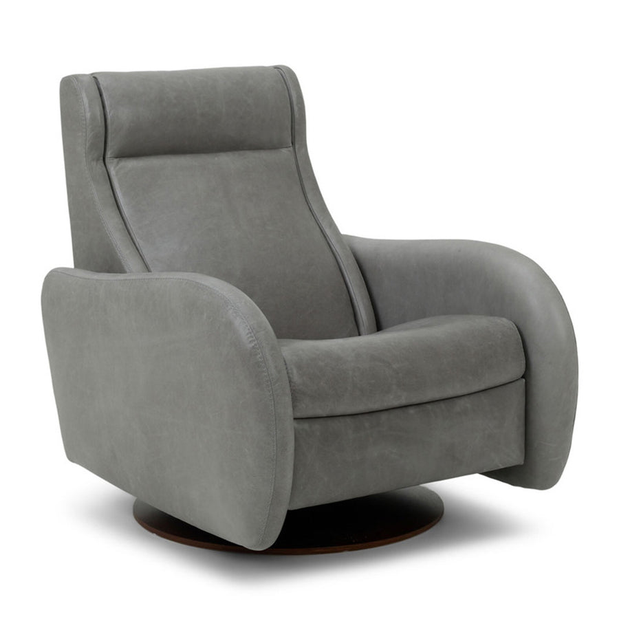 American Leather Comfort Air Nova Echo Recliner in Leather Tier F Bison Charcoal from Wish Rock Relaxation