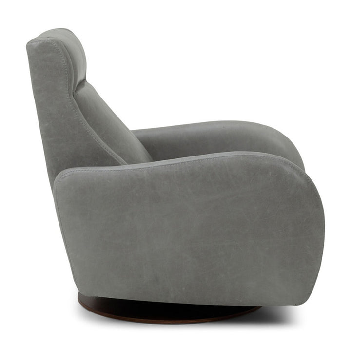 American Leather Comfort Air Nova Echo Recliner in Leather Tier F Bison Charcoal side profile view