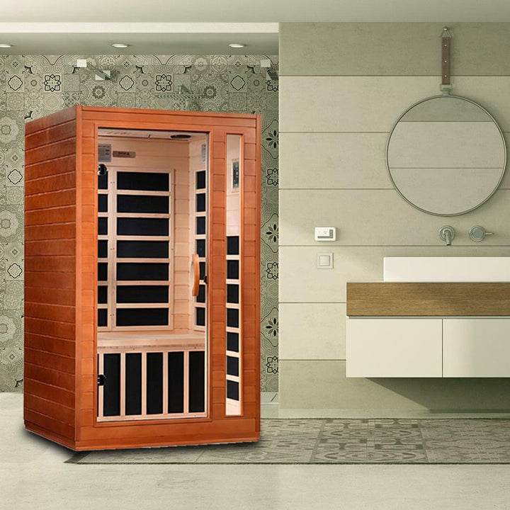 Cardoba 2 Person Ultra Low EMF FAR Infrared Sauna - Canadian Hemlock - Wish Rock Relaxation