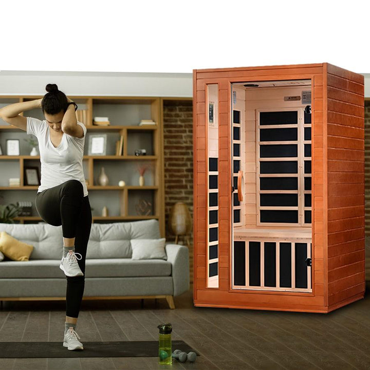 Cardoba 2 Person Ultra Low EMF FAR Infrared Sauna - Canadian Hemlock - Wish Rock Relaxation