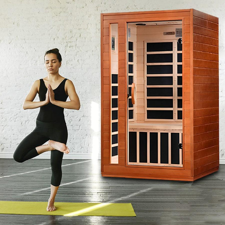 Cardoba 2 Person Ultra Low EMF FAR Infrared Sauna - Canadian Hemlock - Wish Rock Relaxation