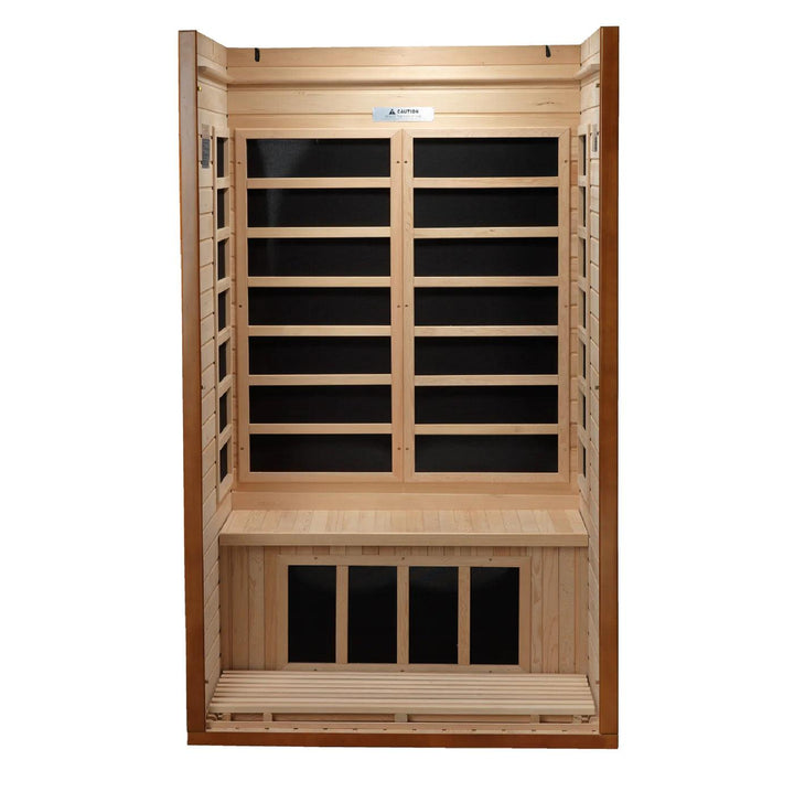 Barcelona 1-2-person Low EMF Infrared Sauna - Canadian Hemlock - Wish Rock Relaxation