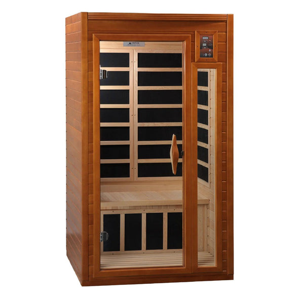 Barcelona 1-2-person Low EMF Infrared Sauna - Canadian Hemlock - Wish Rock Relaxation