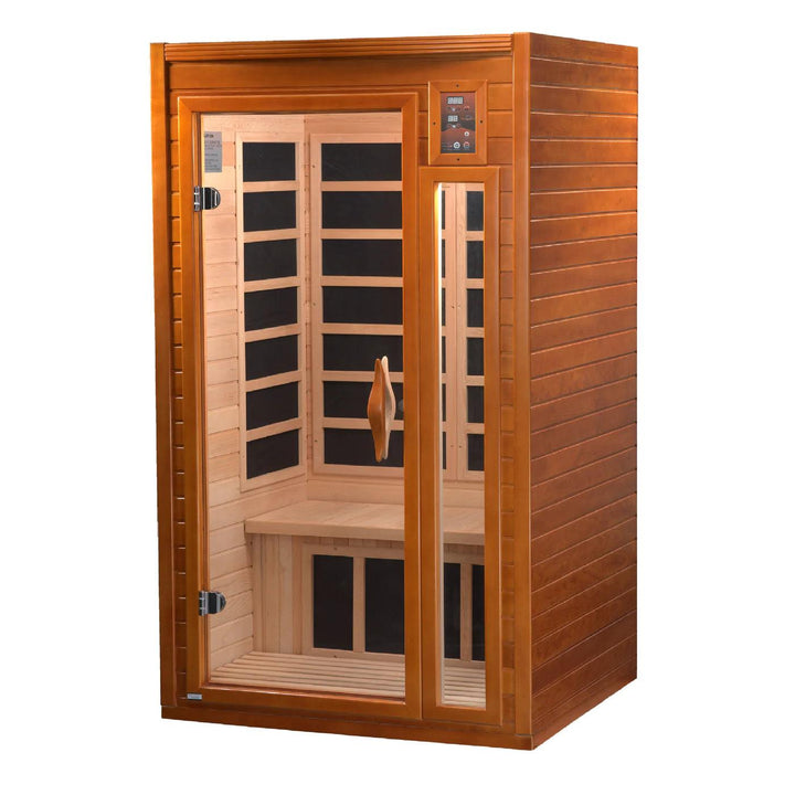 Barcelona 1-2-person Low EMF Infrared Sauna - Canadian Hemlock - Wish Rock Relaxation