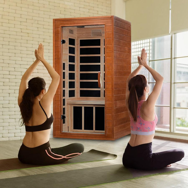 Avila 1-2-person Low EMF Infrared Sauna - Canadian Hemlock - Wish Rock Relaxation