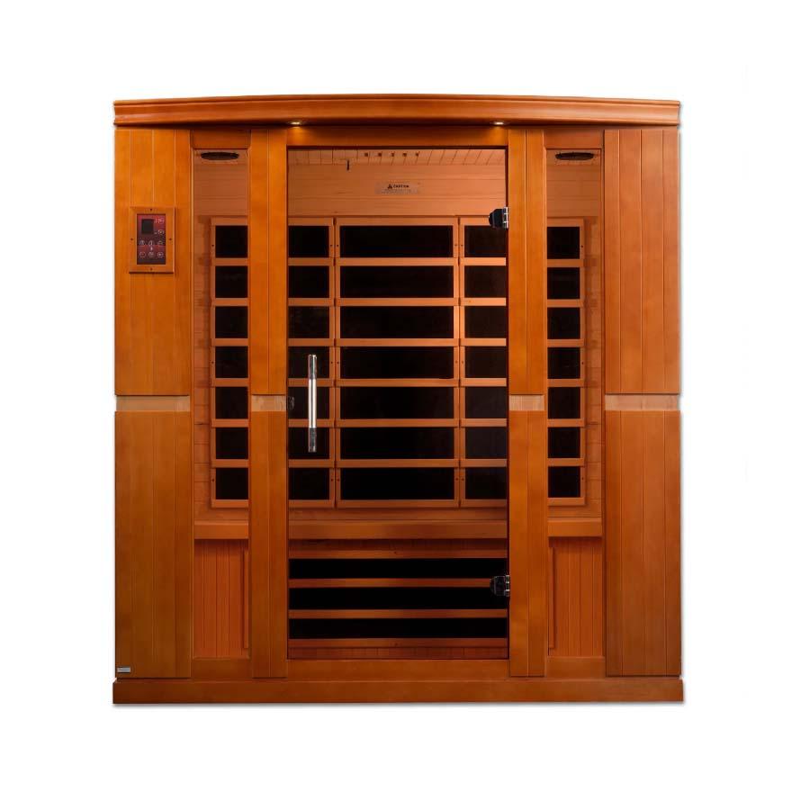 Dynamic Bergamo 4-Person Low EMF FAR Infrared Sauna - Canadian Hemlock - Wish Rock Relaxation