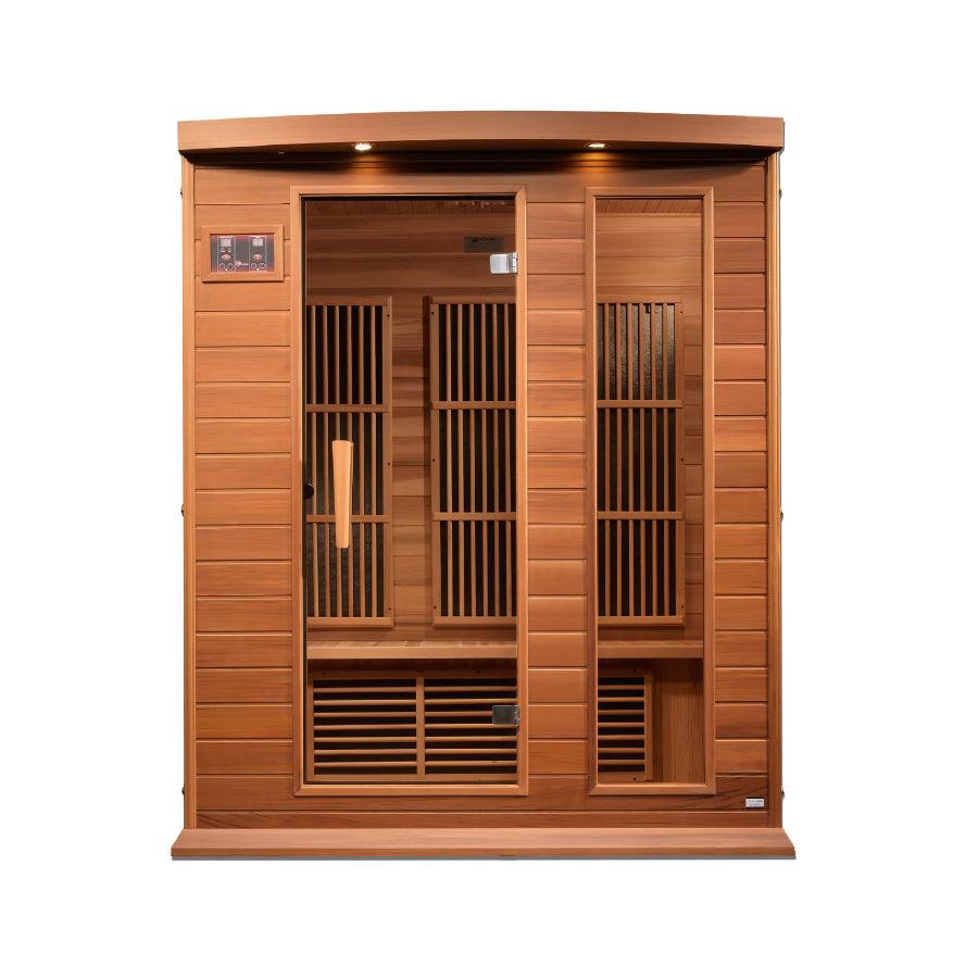 Maxxus "Montilemar Edition" 3 Person Near Zero EMF FAR Infrared Sauna - Canadian Red Cedar - Wish Rock Relaxation