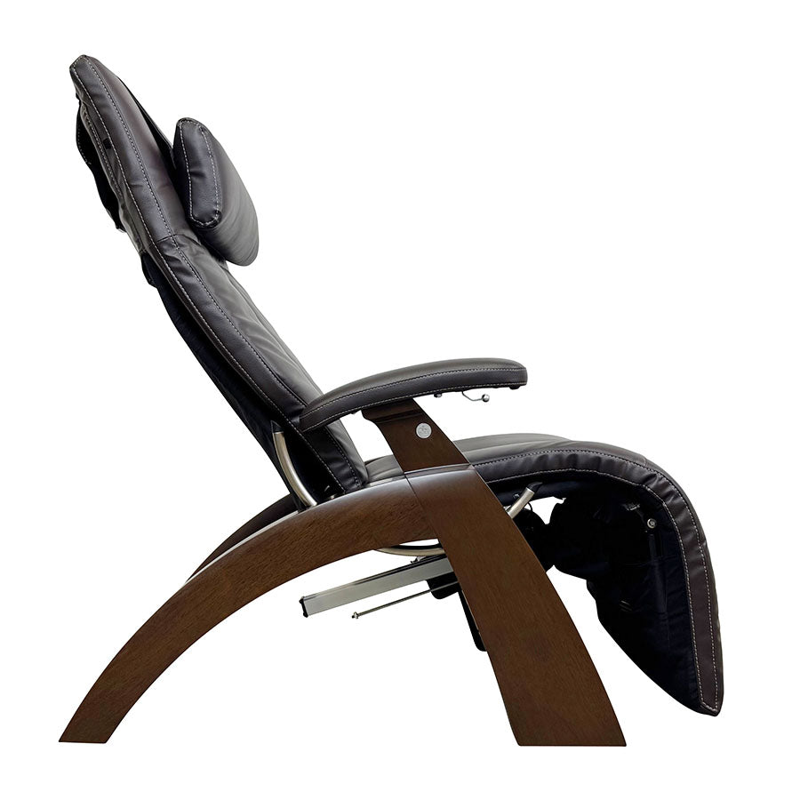 Side profile of the Human Touch Perfect Chair PC-365 Classic Power Recliner in Dark Walnut Espresso SofHyde in Side View
