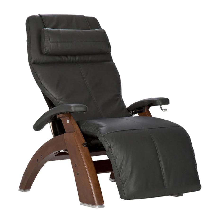 Human Touch Perfect Chair PC-420 Classic Manual Plus in walnut / gray premium leather