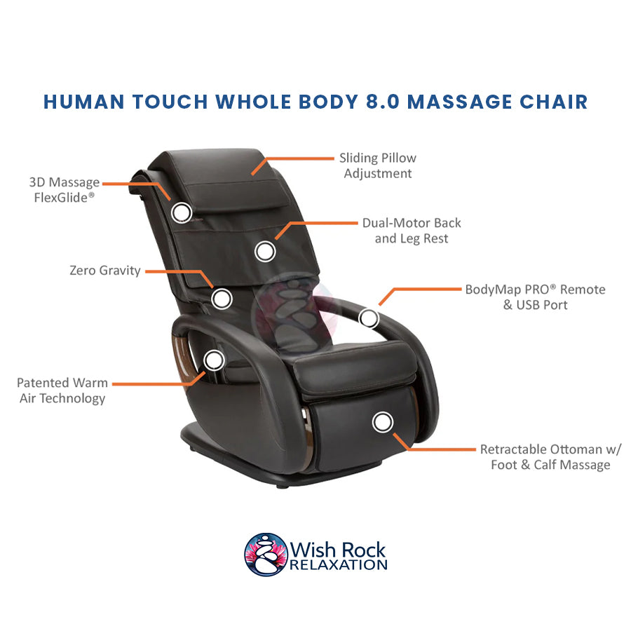 Human Touch Whole Body 8.0 Massage Chair - lifestyle image  in very relaxing room from Wish Rock Relaxation