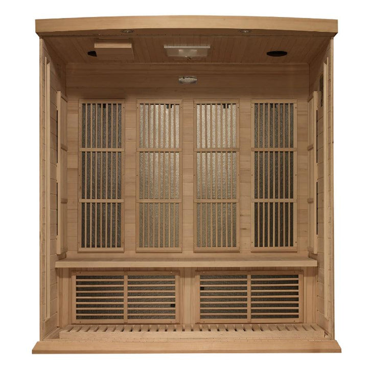 Maxxus 4-Person Low EMF FAR Infrared Sauna - Canadian Hemlock - Wish Rock Relaxation