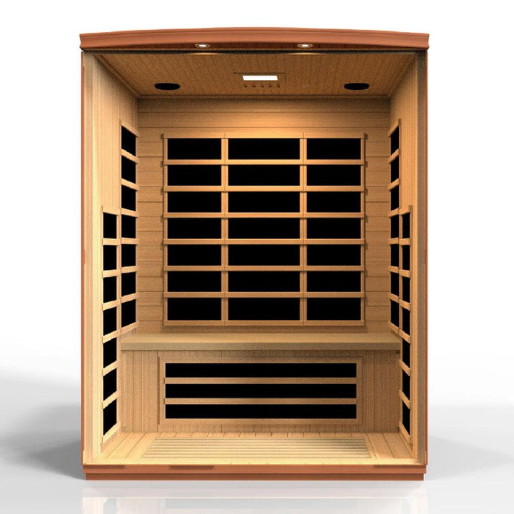 Dynamic Lugano 3-Person Ultra Low EMF FAR Infrared Sauna - Canadian Hemlock - Wish Rock Relaxation