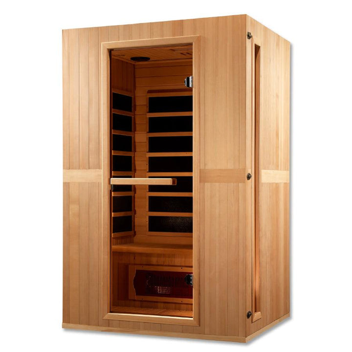 Maxxus "Serenity" Dual Tech 2-Person Low EMF FAR Infrared Sauna - Canadian Hemlock - Wish Rock Relaxation