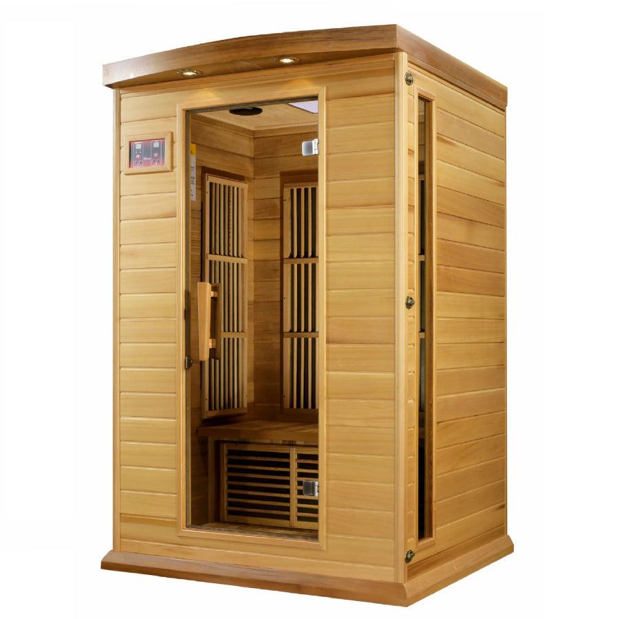 Maxxus "Cholet Edition" 2-Person Near Zero EMF FAR Infrared Sauna - Canadian Red Cedar - Wish Rock Relaxation