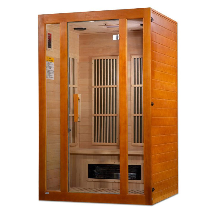 Maxxus "Aspen" Dual Tech 2-Person Low EMF FAR Infrared Sauna - Canadian Hemlock - Wish Rock Relaxation