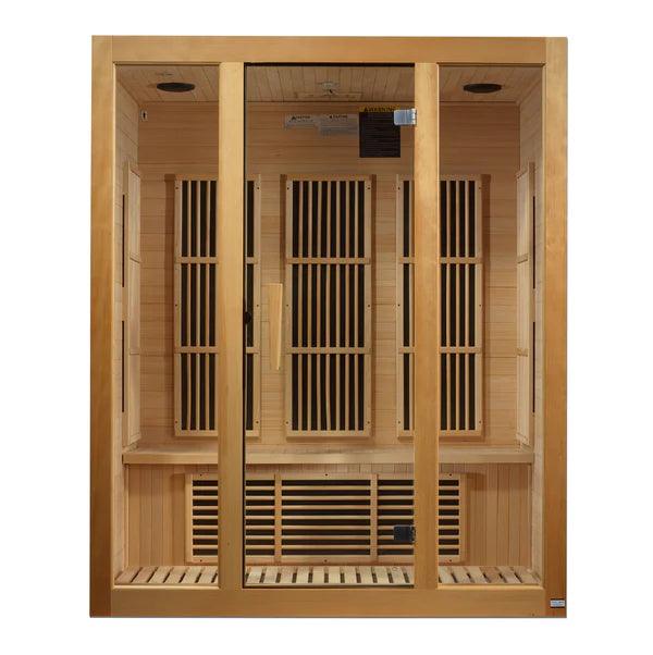 Maxxus "Bellevue" 3 person Low EMF FAR Infrared Sauna - Canadian Hemlock - Wish Rock Relaxation