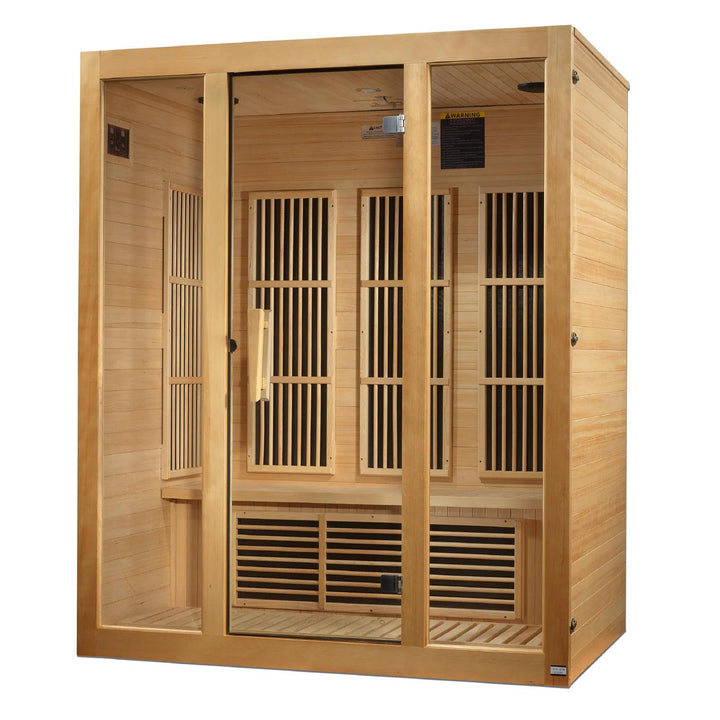 Maxxus "Bellevue" 3 person Low EMF FAR Infrared Sauna - Canadian Hemlock - Wish Rock Relaxation