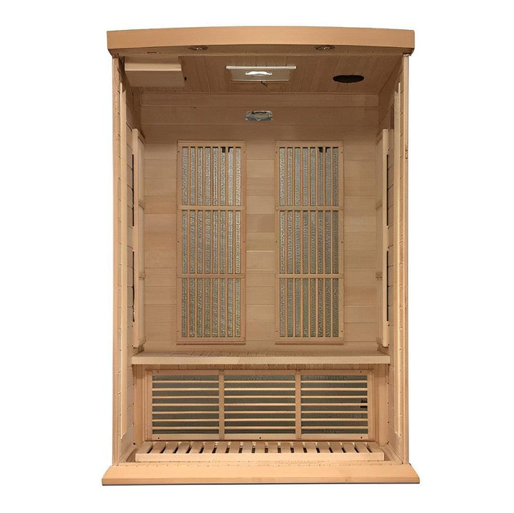 Maxxus 2 Person Near Zero EMF FAR Infrared Sauna - Canadian Hemlock - Wish Rock Relaxation