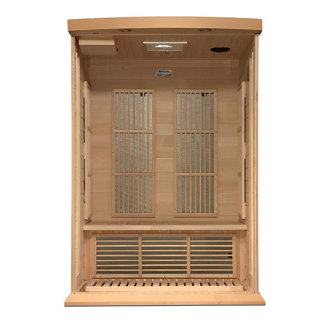 Maxxus 2 Person Low EMF FAR Infrared Sauna - Canadian Hemlock - Wish Rock Relaxation