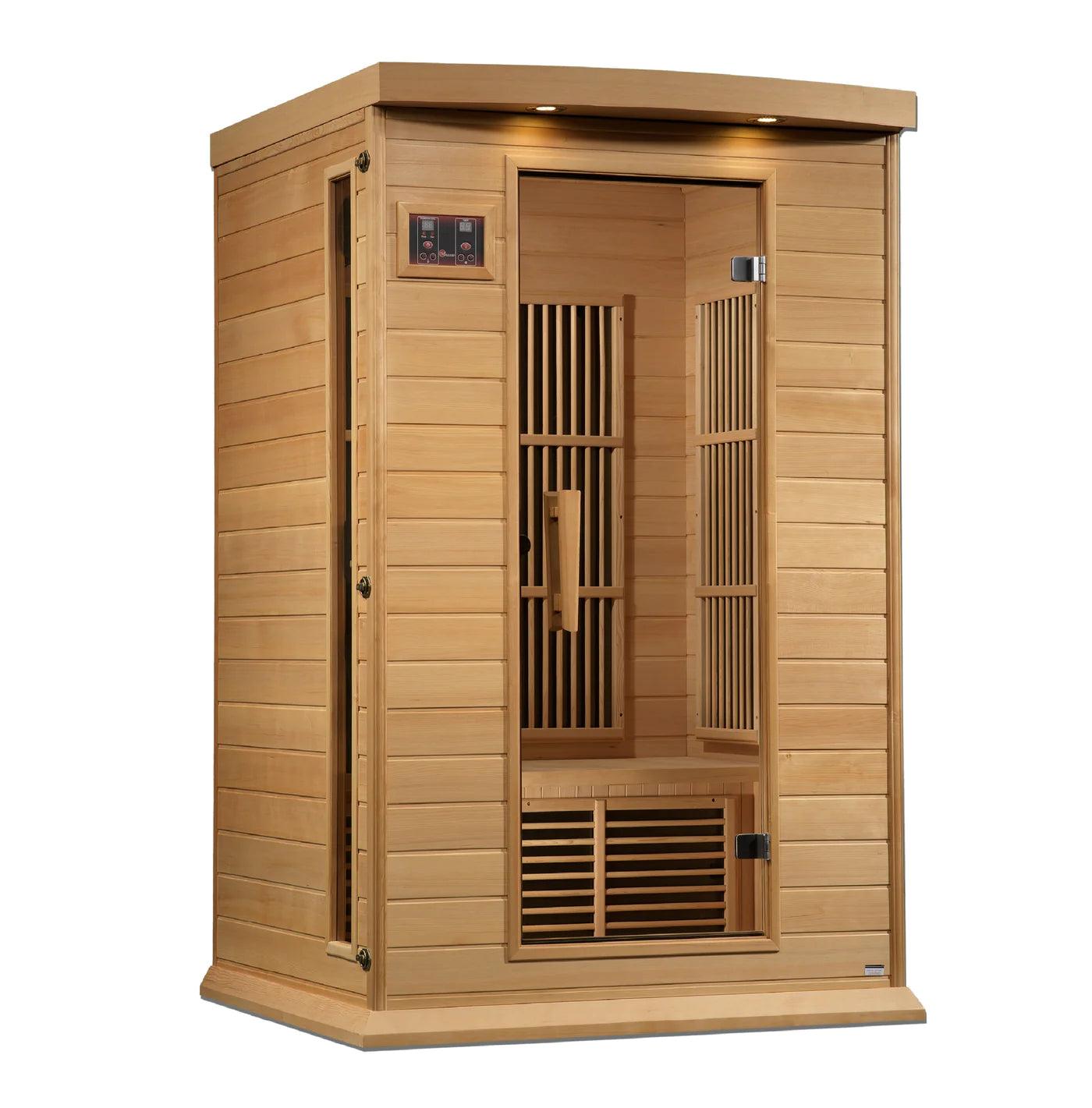 Maxxus 2 Person Low EMF FAR Infrared Sauna - Canadian Hemlock - Wish Rock Relaxation