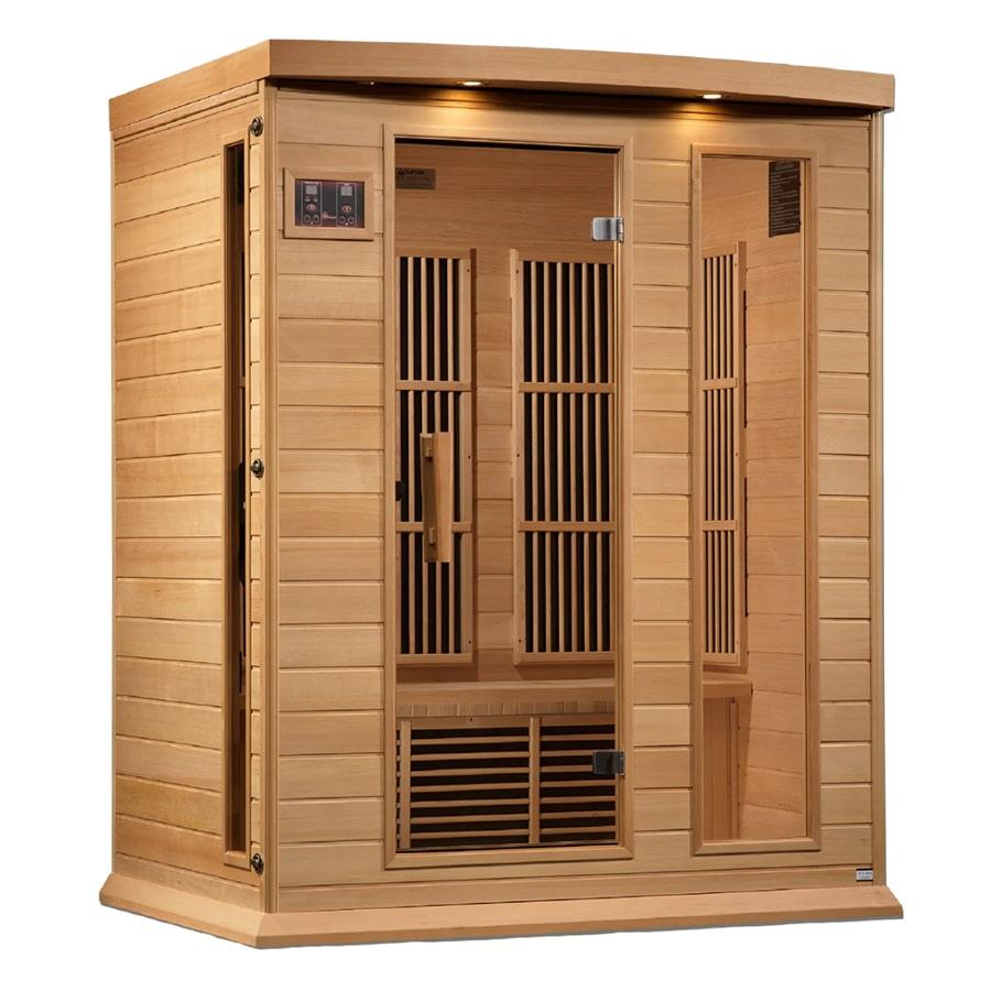 Maxxus 3 Person Low EMF FAR Infrared Sauna - Canadian Hemlock - Wish Rock Relaxation