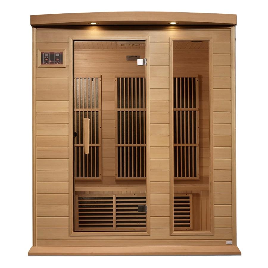 Maxxus 3 Person Low EMF FAR Infrared Sauna - Canadian Hemlock - Wish Rock Relaxation