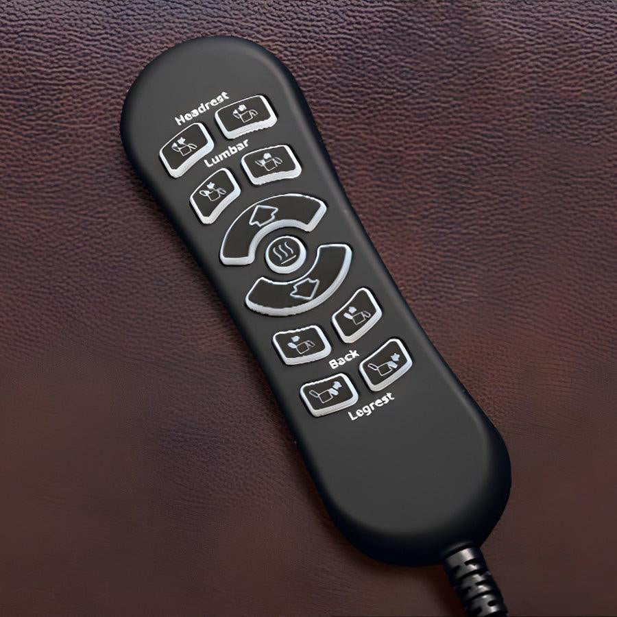 Mega Motion MM-3815 Capriccio Large Infinite Position Lift Chair close-up of the handheld remote control to help you customize your chair's position according to your preference