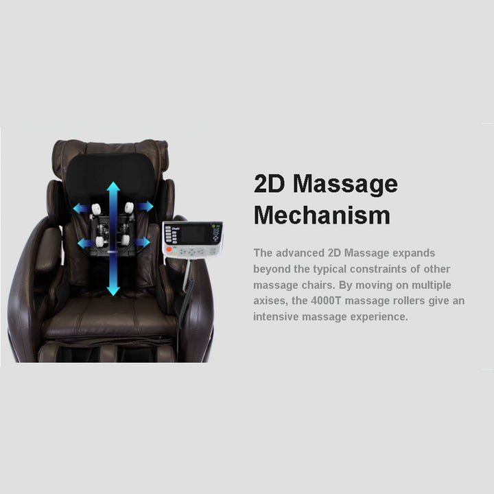 Osaki OS-4000T Massage Chair 2D massage mechanism with vertical and horizontal roller movement from Wish Rock Relaxation
