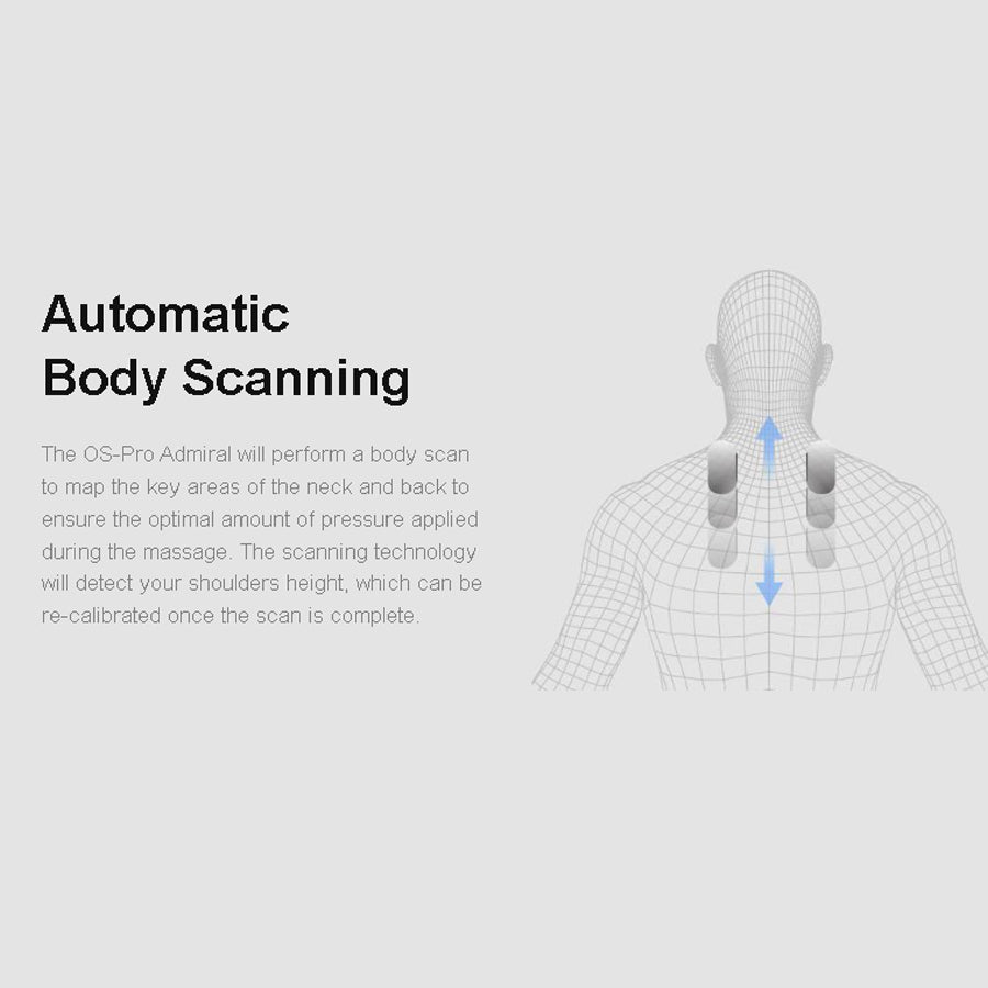 Osaki OS-Pro Admiral II Massage Chair with automatic body scan technology to optimize massage pressure.