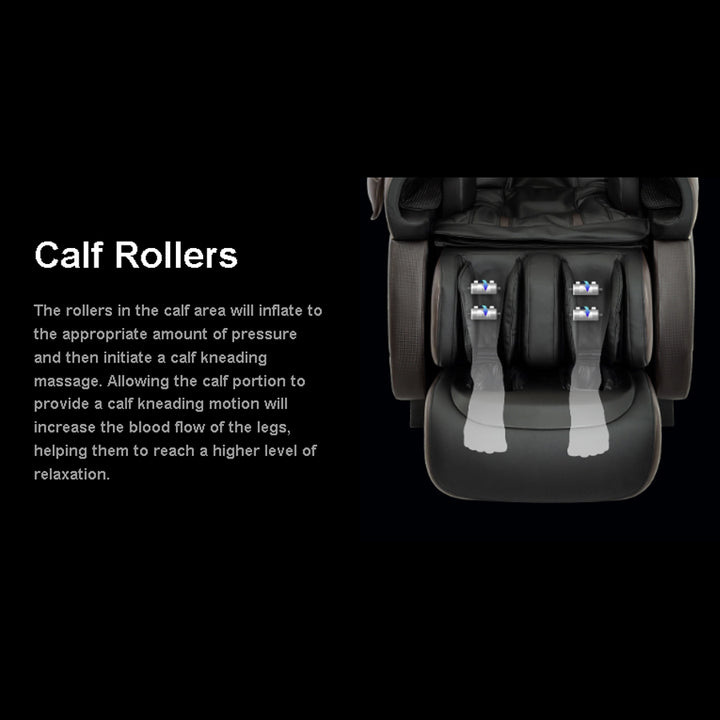 Osaki OS-4D Pro Paragon Massage Chair with dual calf rollers for kneading and improved leg circulation.