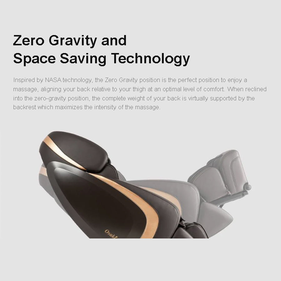 Osaki OS-Pro Admiral II Massage Chair reclining in zero gravity with sleek space-saving design.
