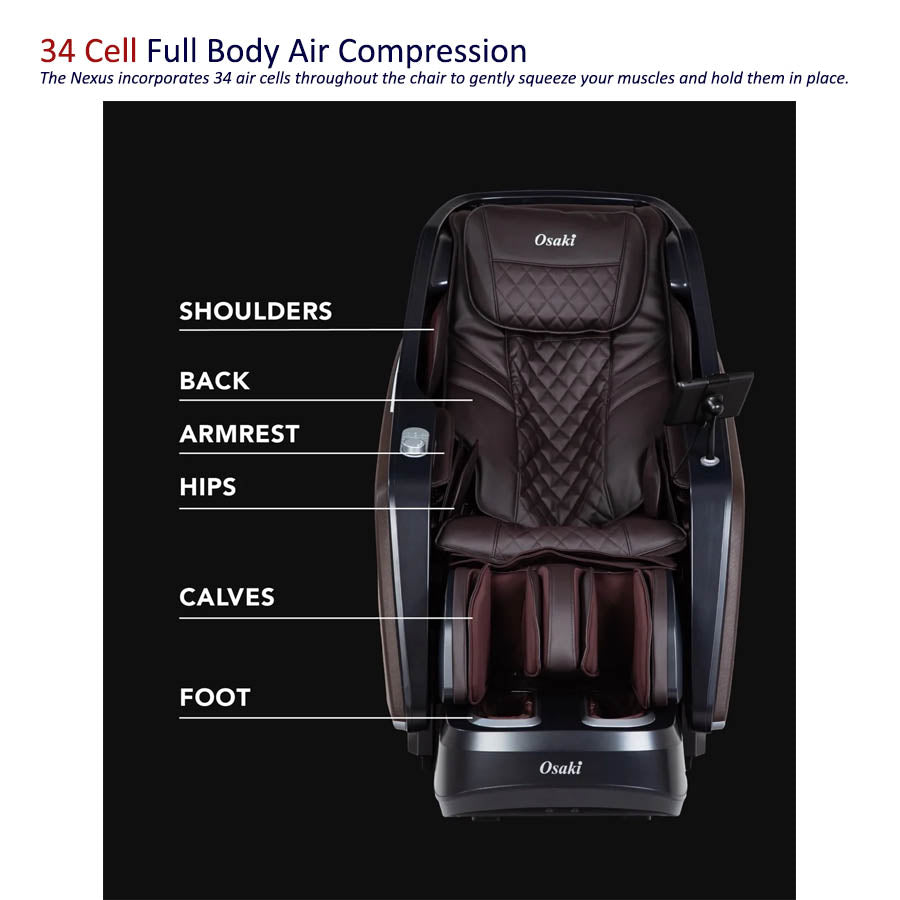 Osaki JP-Nexus 4D Massage Chair  with 34 Air Cells for Full Body Air compression