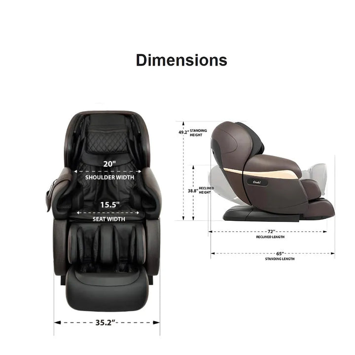 Osaki OS-4D Pro Paragon Massage Chair - Measurement