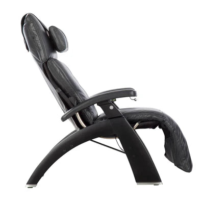 Human Touch Perfect Chair PC-420 Classic Manual Plus in matte black/grey premium leather padset side profile view