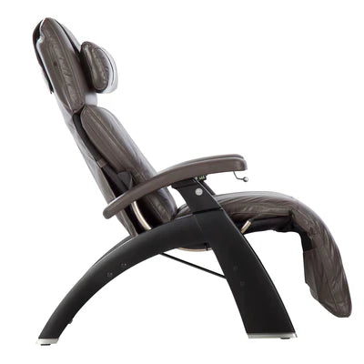 Human Touch Perfect Chair PC-420 Classic Manual Plus in matte black / espresso premium leather padset side view